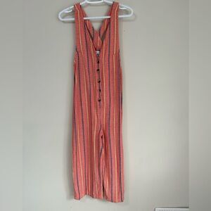 Urban Outfitters Cotton Orange Striped Jumpsuit